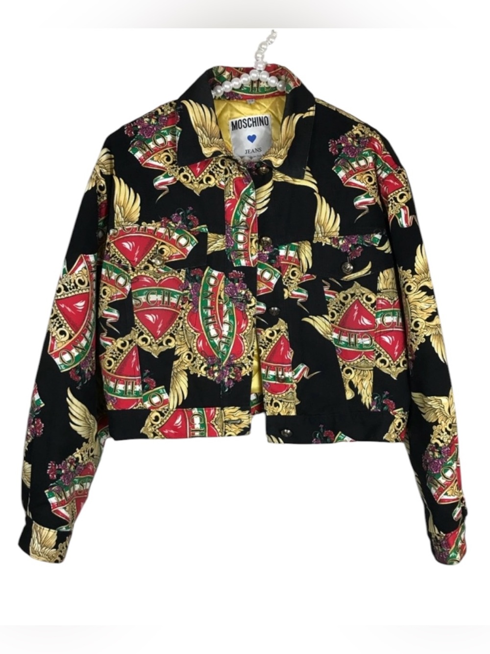 Moschino Jeans Jacket Made in Italy Size 6 Y2K Vintage Streetwear Euro Fall Cozy